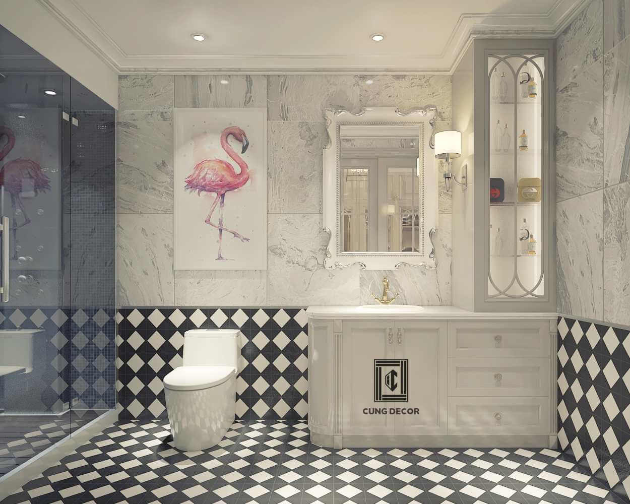 thiết kế nội thất phòng tắm biệt thự 