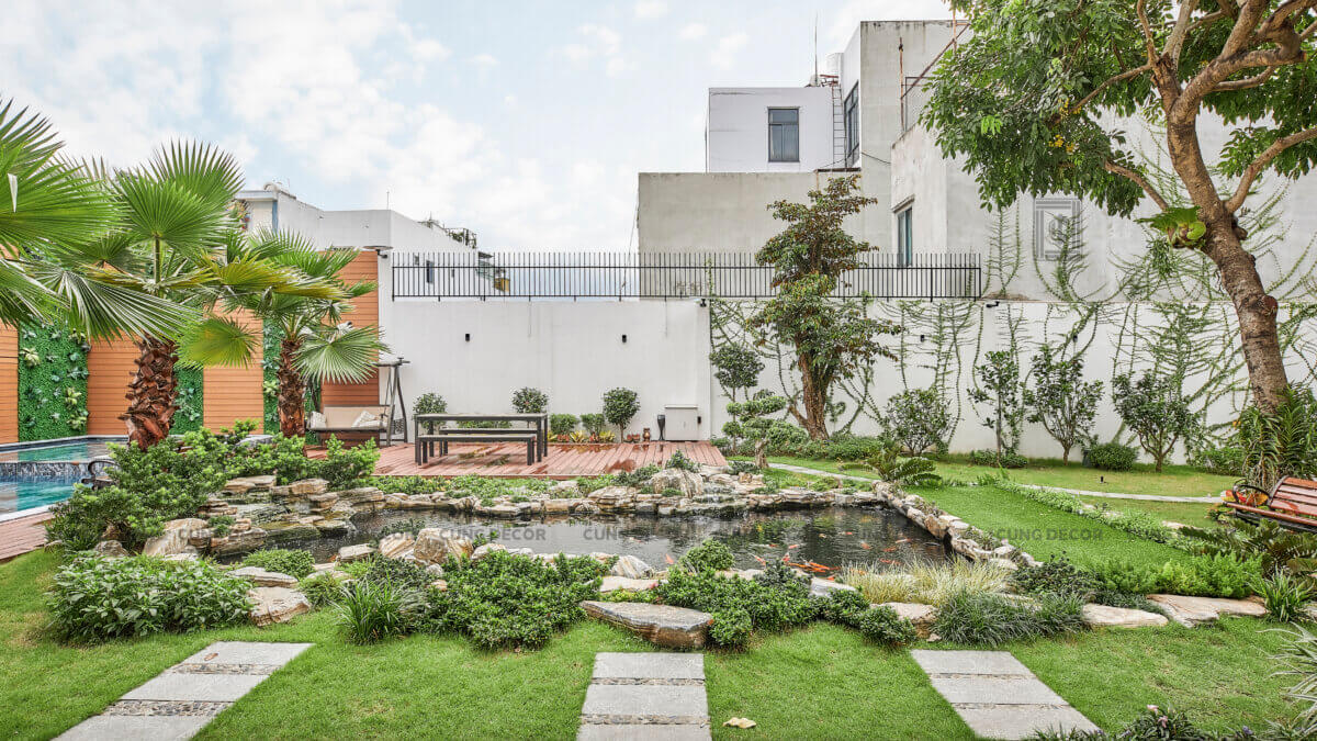 Không gian sân vườn - Góc xanh không thể thiếu trong kiến trúc biệt thự nhà vườn