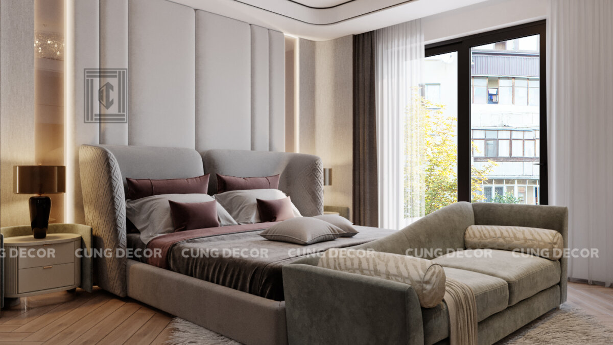 phòng ngủ biệt thự hiện đại luxury