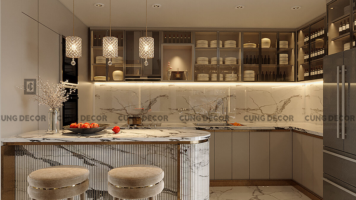 Căn bếp Modern Luxury đẹp sắc sảo trong mọi ánh nhìn